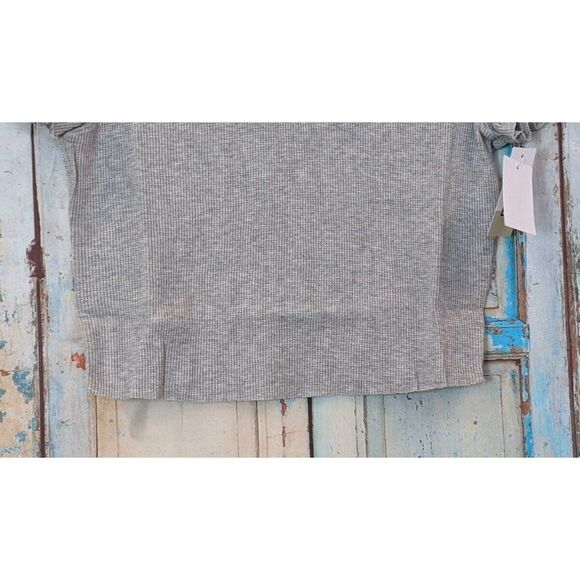 BP. Womens Size Large Gray Heather Short Sleeve Crew Neck Pullover Cropped Top - Picture 4 of 8